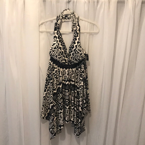 Dots Black & White Halter Dress Size M - Picture 4 of 8